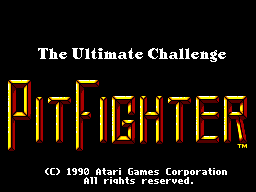 Pit-Fighter title screen for Sega Master System